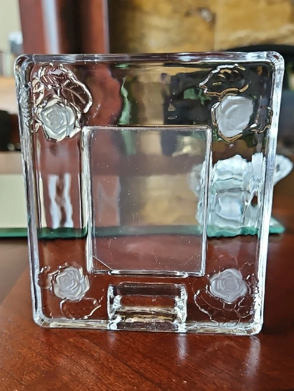 Studio Crystal by Studio Silversmiths 4-Pc Vintage Vanity Set Frosted Rose